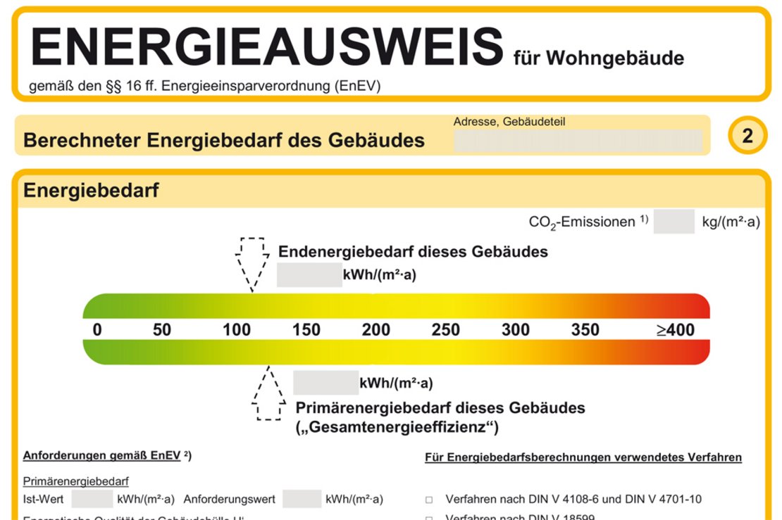 Der Energieausweis für Gebäude