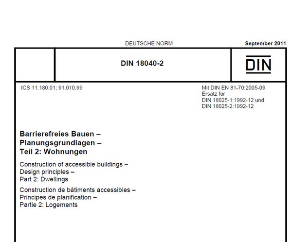 DIN 18040-2:2011-09 und die Relevanz für Wohnungen in BW
